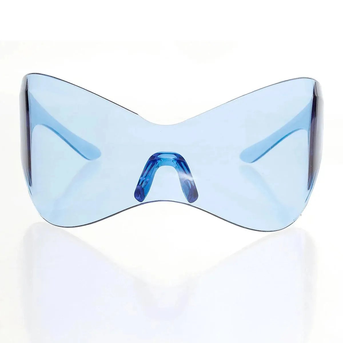 Shop Women's Blue Oversized Shield Visor Sunglasses for a Bold Look