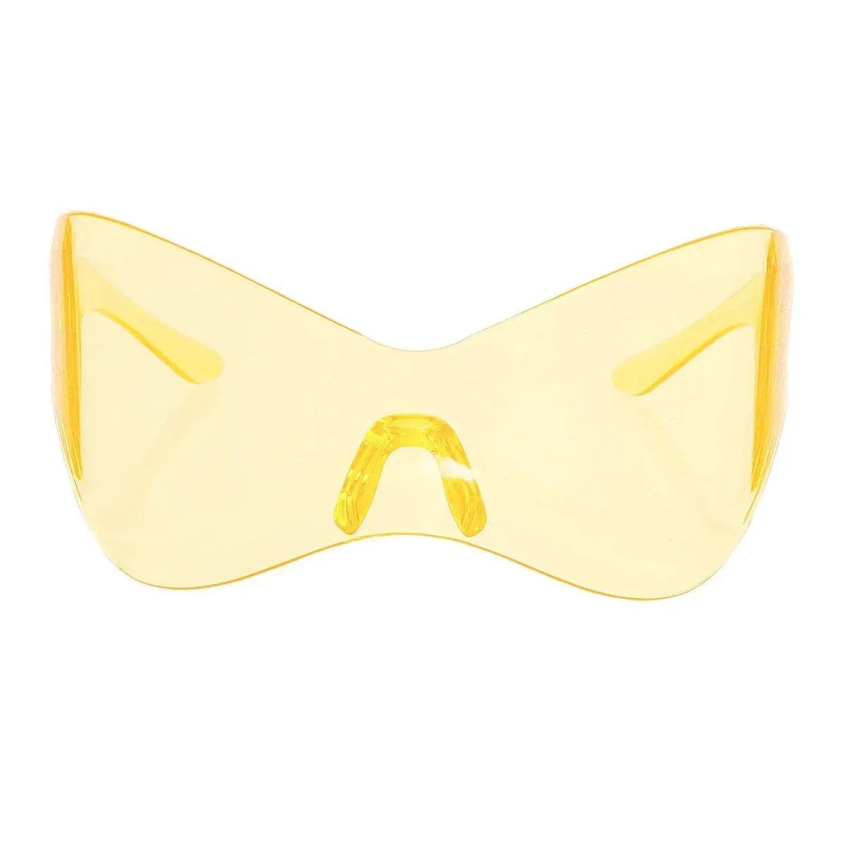 Shop Women's Yellow Oversized Shield Visor Sunglasses for a Bold Look