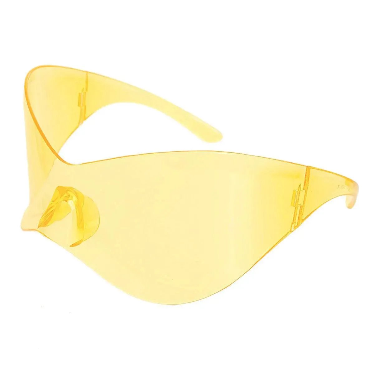 Shop Women's Yellow Oversized Shield Visor Sunglasses for a Bold Look