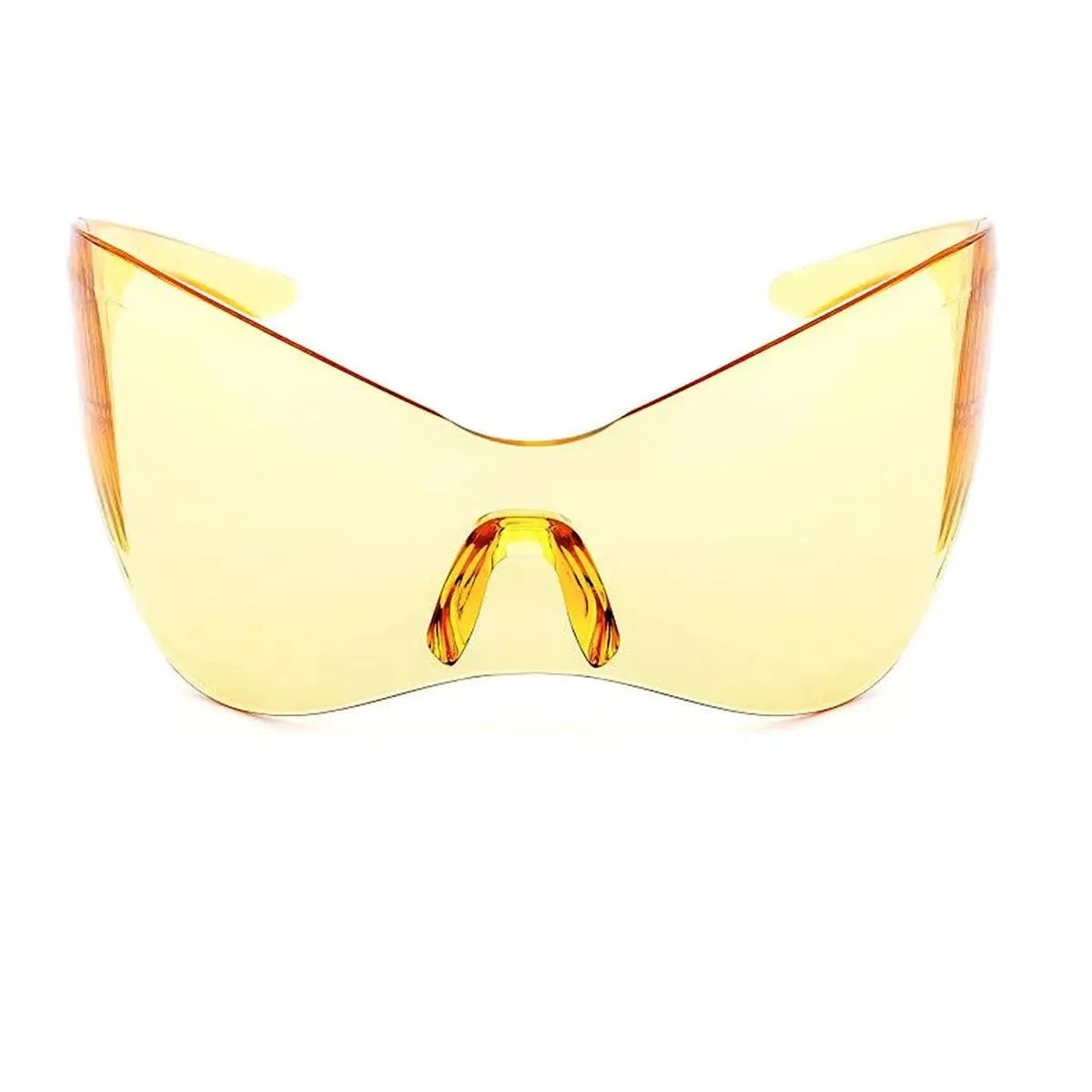 Shop Women's Yellow Oversized Shield Visor Sunglasses for a Bold Look