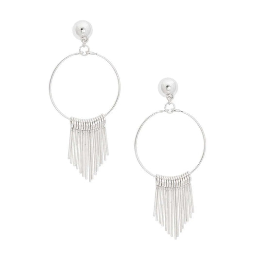 Silver Hoop Fringe Earrings: Every Fashionista's Street Style Pinktown