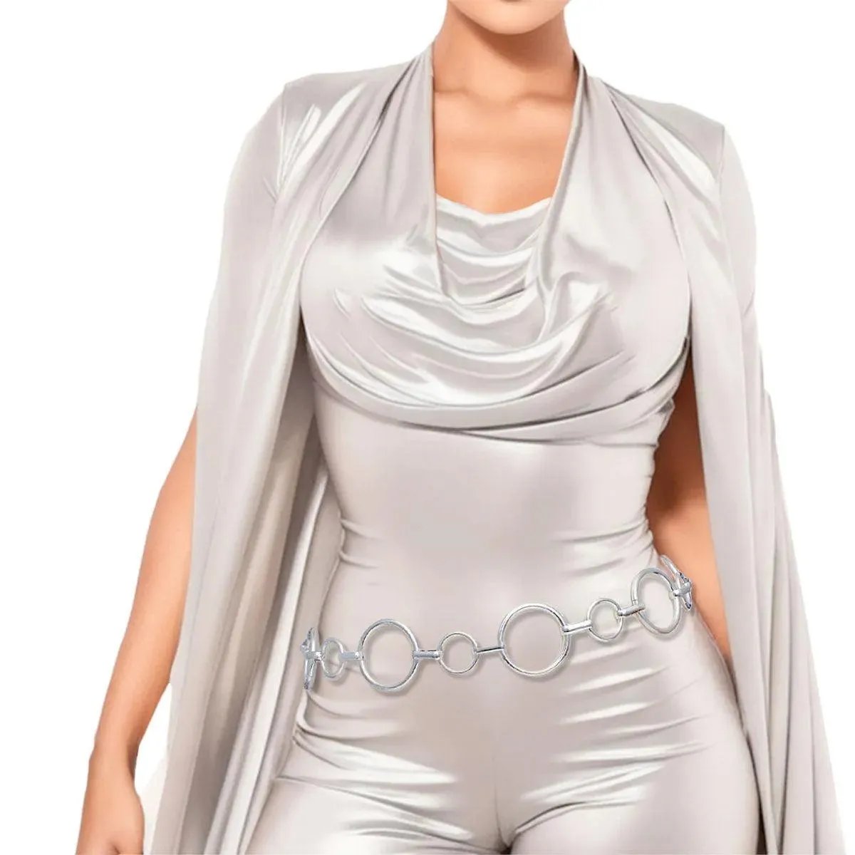 Silver Ring Link Women's Belt: Elegant Accessory for Every Outfit