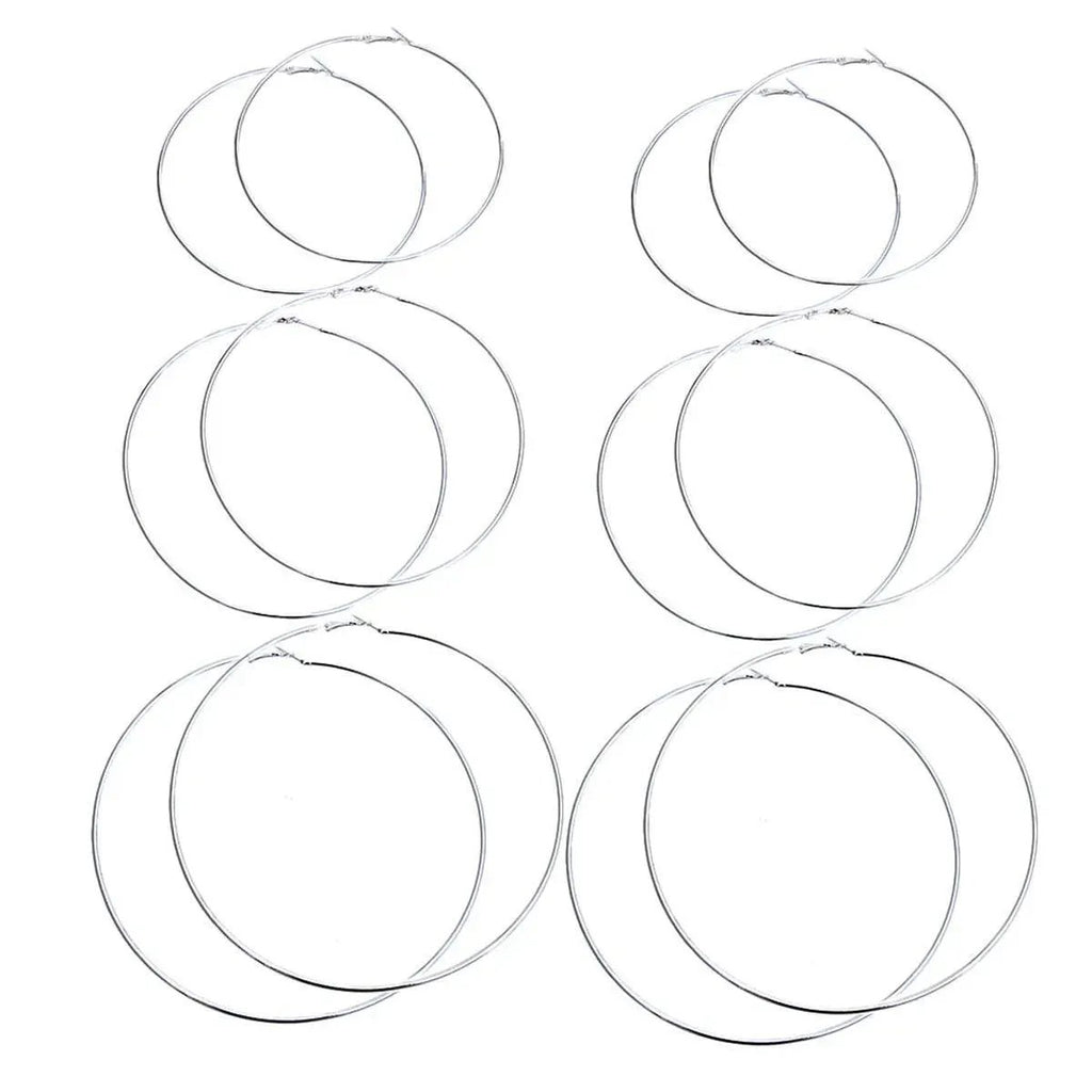 Simply Chic: Classic Silver Tone Hoop Earrings for Women - Buy Now!