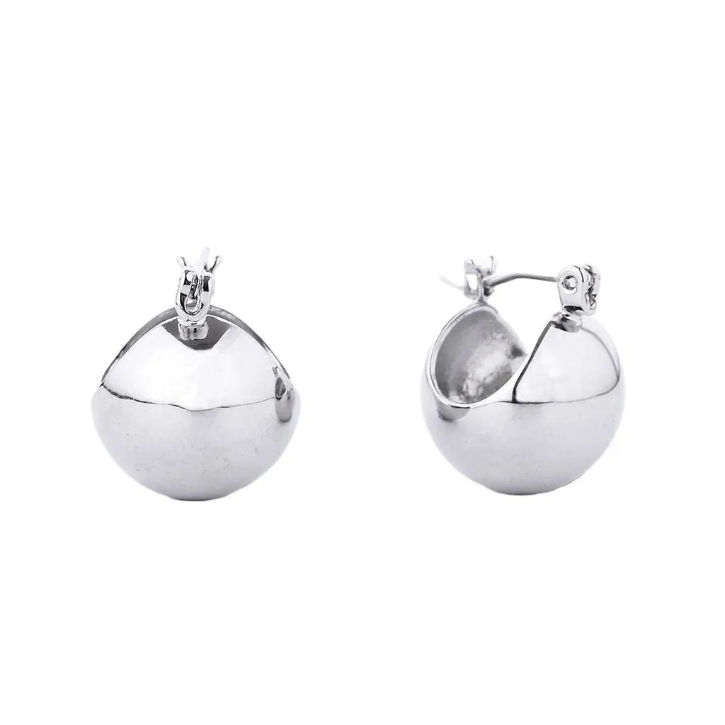 Stand Out in Style: Small White Gold Ball-hoop Earrings