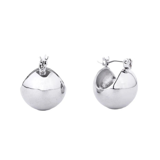 Stand Out in Style: Small White Gold Ball-hoop Earrings Jewelry Bubble