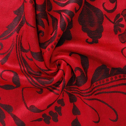 Step into timeless fashion with our Women's Pashmina Red Flower Fringe Scarf Jewelry Bubble