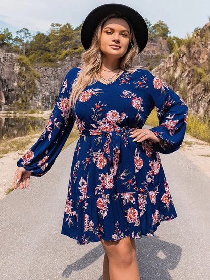 Stunning Plus Size V-Neck Floral Dress for All Day Elegance Jewelry Bubble