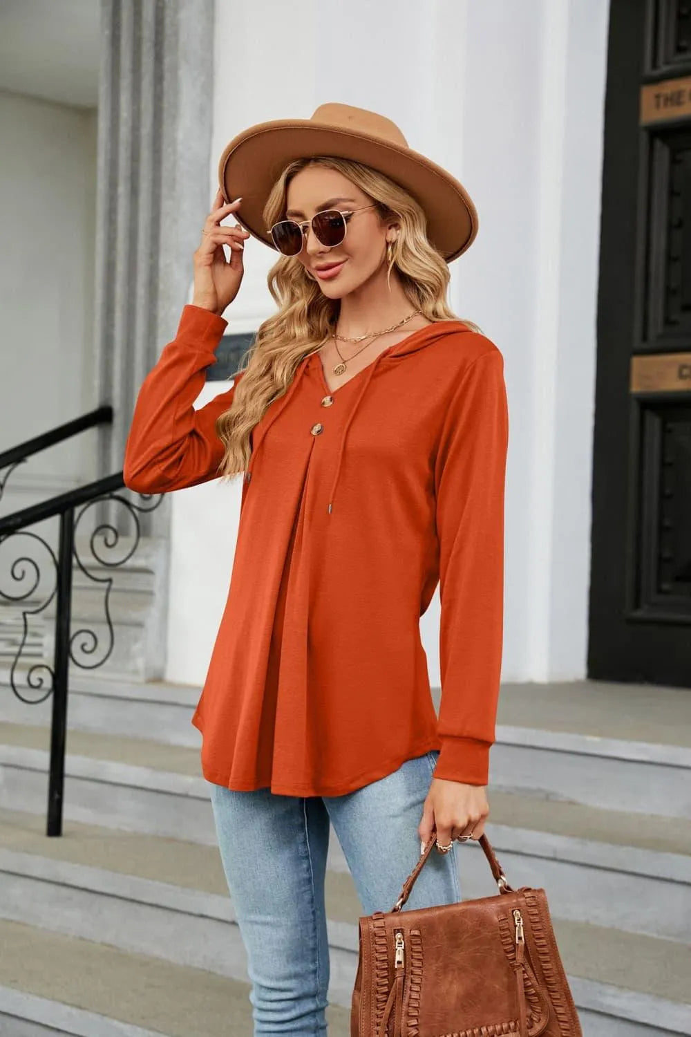 Stylish Long Sleeve Hooded Blouse: Shop Now for Casual Top Jewelry Bubble