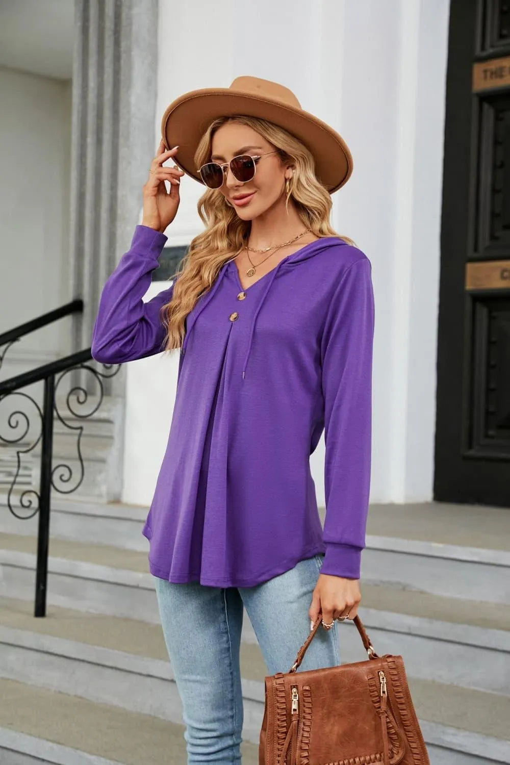 Stylish Long Sleeve Hooded Blouse: Shop Now for Casual Top Jewelry Bubble
