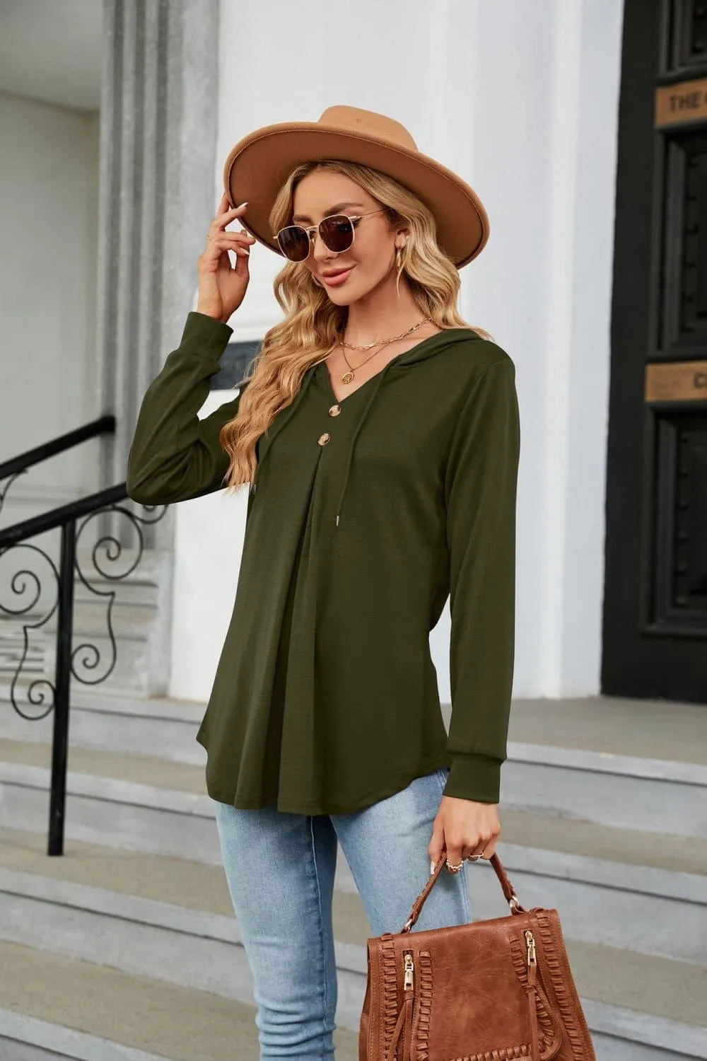 Stylish Long Sleeve Hooded Blouse: Shop Now for Casual Top Jewelry Bubble