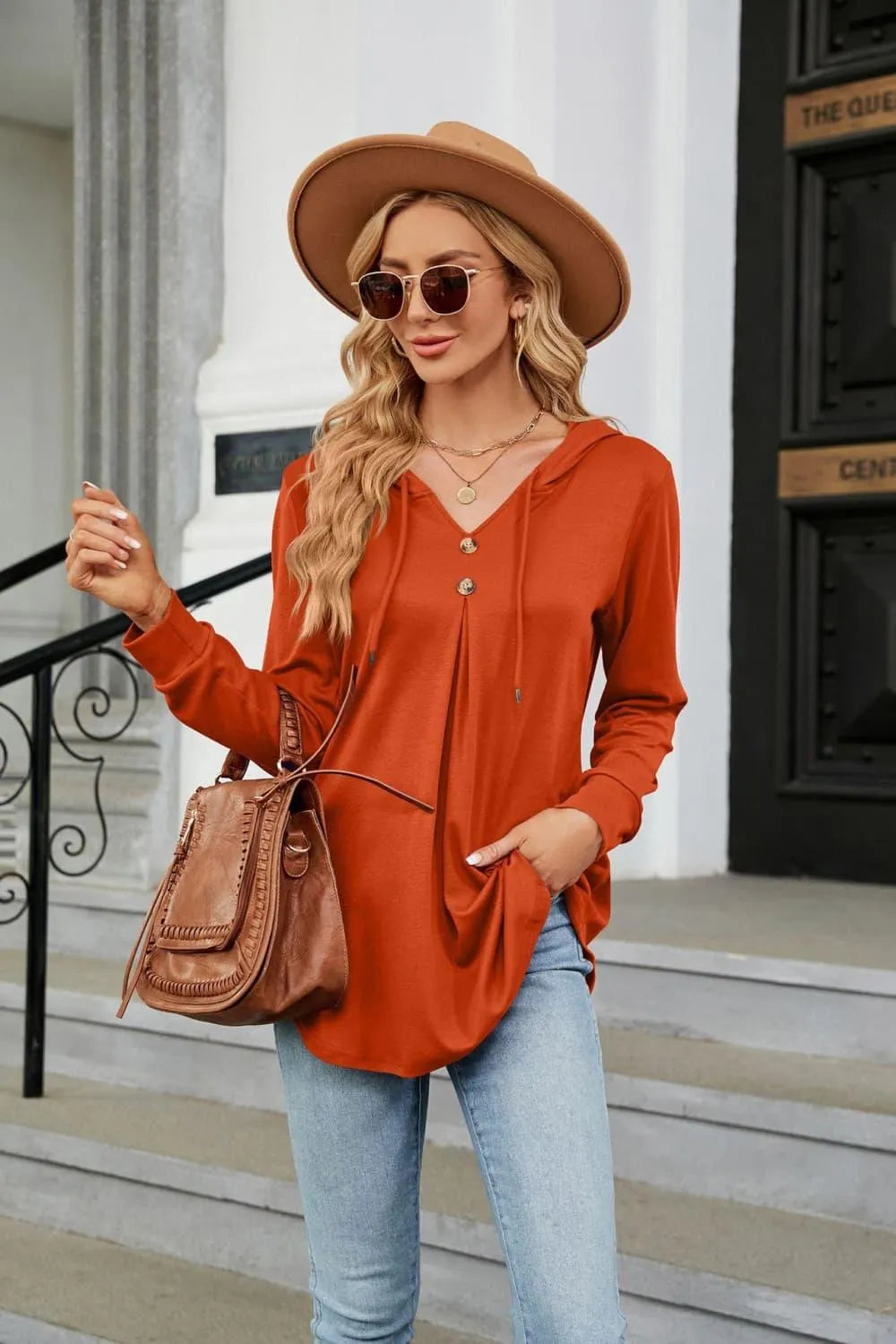 Stylish Long Sleeve Hooded Blouse: Shop Now for Casual Top Jewelry Bubble