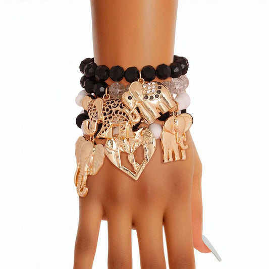 Stylish Monochromatic Beaded Bracelets with Charms - Shop Now! Jewelry Bubble