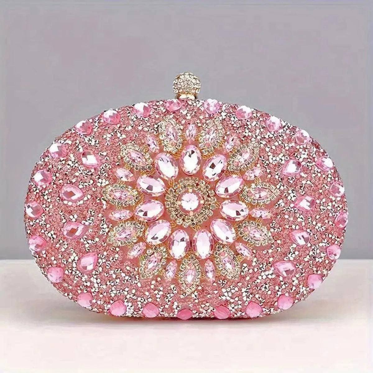 Stylish Pink Crystal Clutch: Perfect for Women Jewelry Bubble