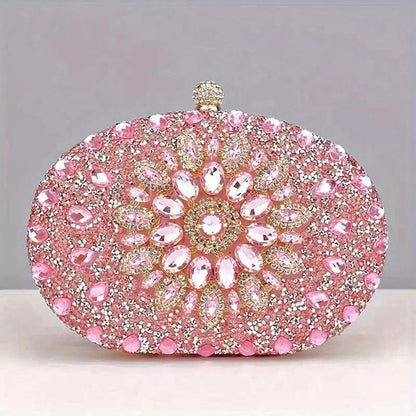 Stylish Pink Crystal Clutch: Perfect for Women Jewelry Bubble