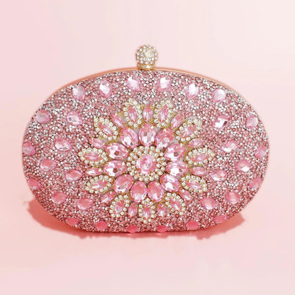 Stylish Pink Crystal Clutch: Perfect for Women Jewelry Bubble