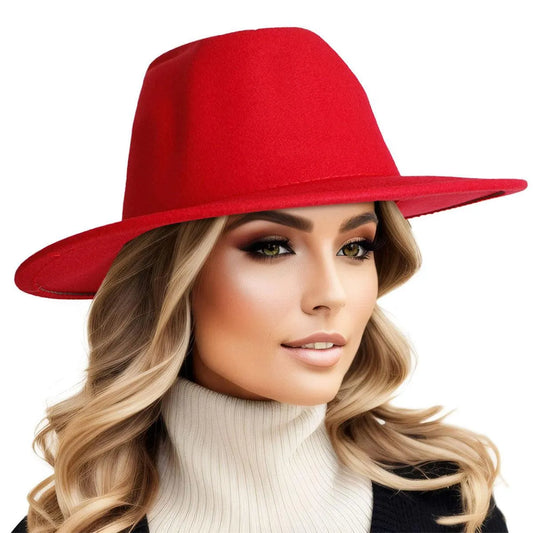 Stylish Red Fedora Hat for Women - Shop Now and Elevate Your Look Jewelry Bubble