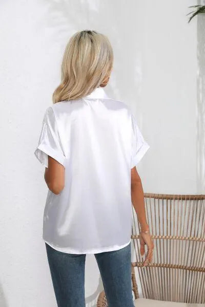 Stylish Short Sleeve Women's Collared Shirt | Fashion Relaxed Style Jewelry Bubble