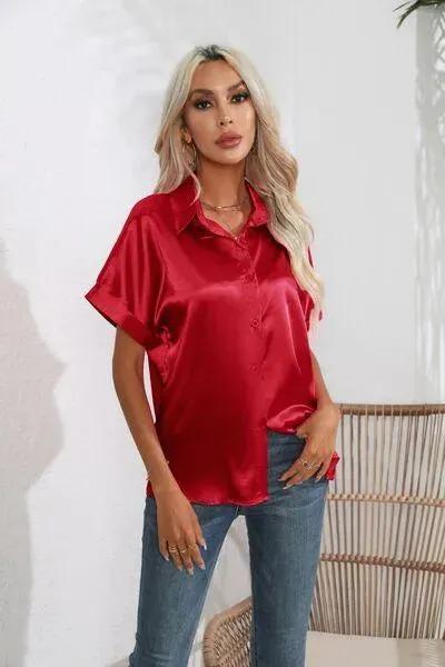 Stylish Short Sleeve Women's Collared Shirt | Fashion Relaxed Style