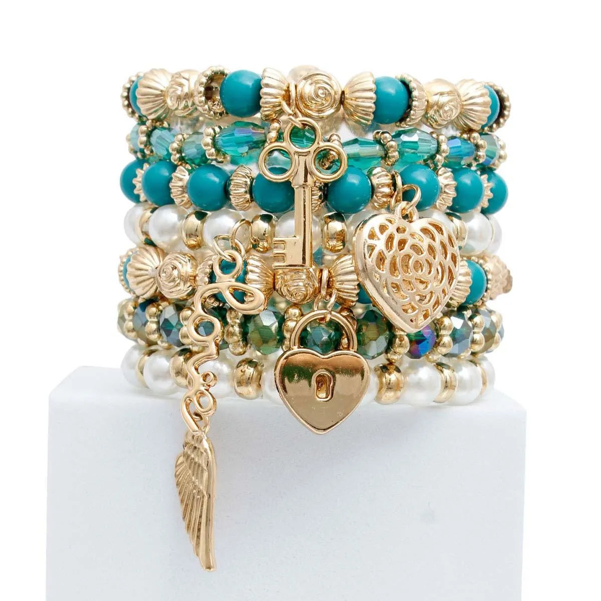 Teal, Faux Pearl Bracelets: Add a Touch of Elegance to Your Everyday Look Jewelry Bubble