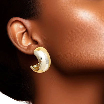 The Timeless Appeal of Small Wide Open Hoop Earrings in Gold Finish Jewelry Bubble