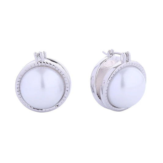 Timeless Beauty: Small White Gold Pearl Earrings Jewelry Bubble