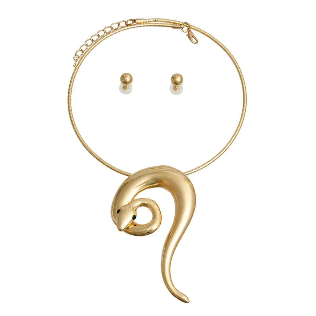 Transform Your Look with a Mesmerizing Gold-Finished Serpent Necklace Jewelry Bubble