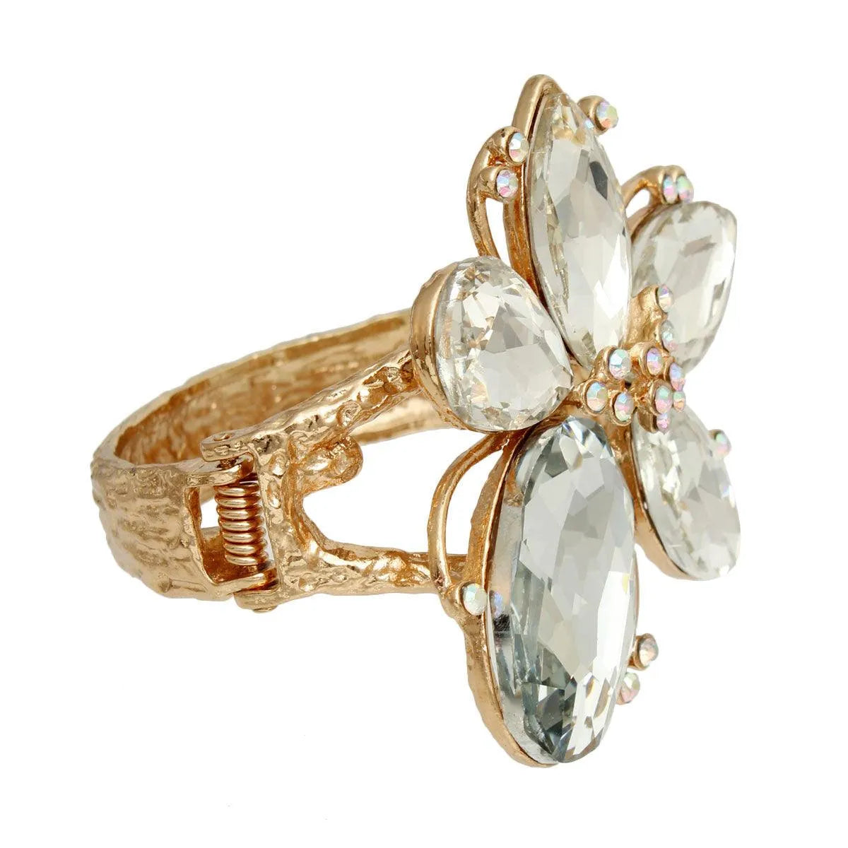 Transform Your Look with a Stunning Gold/Clear Flower Bracelet Jewelry Bubble