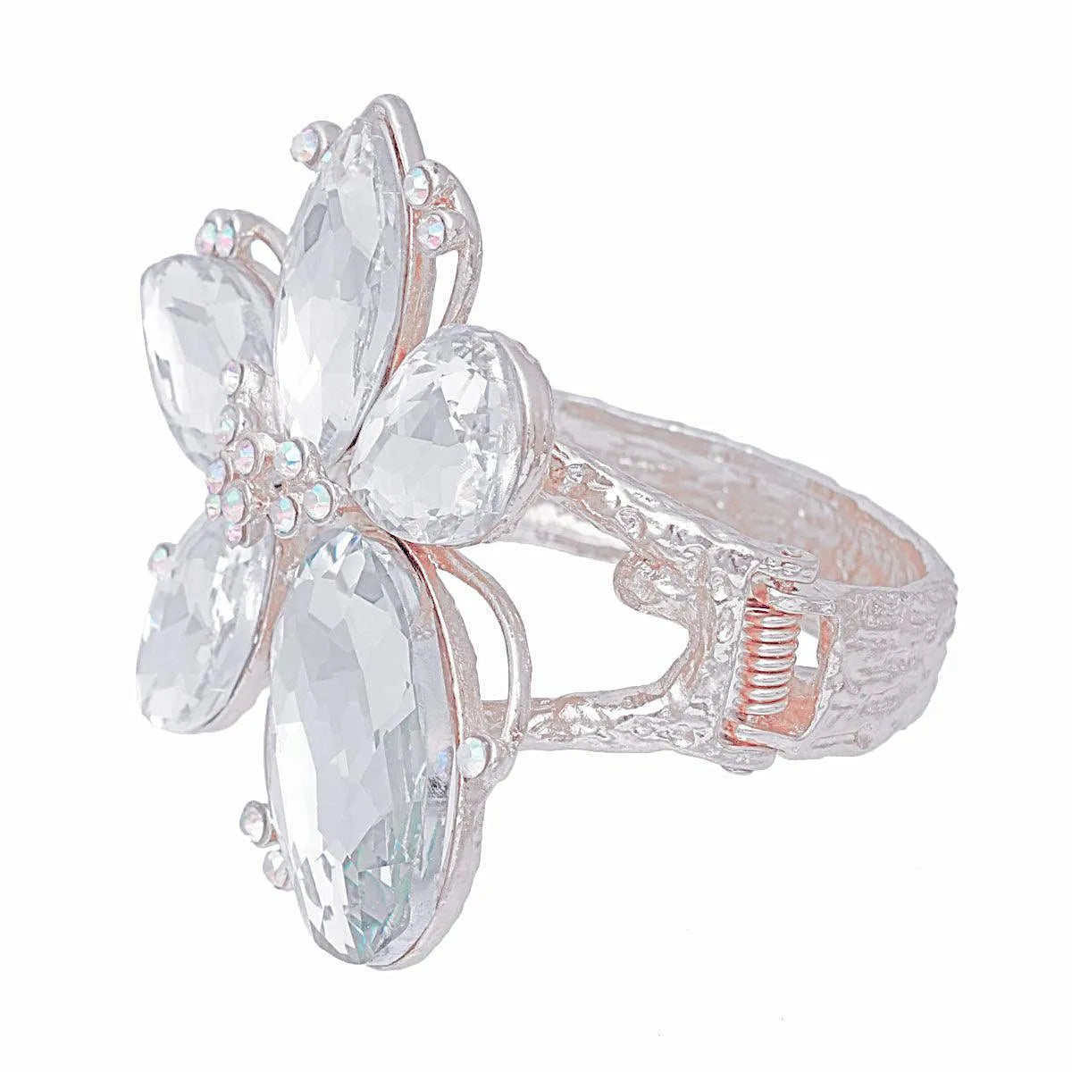 Transform Your Look with a Stunning Silver/Clear Flower Bracelet Jewelry Bubble