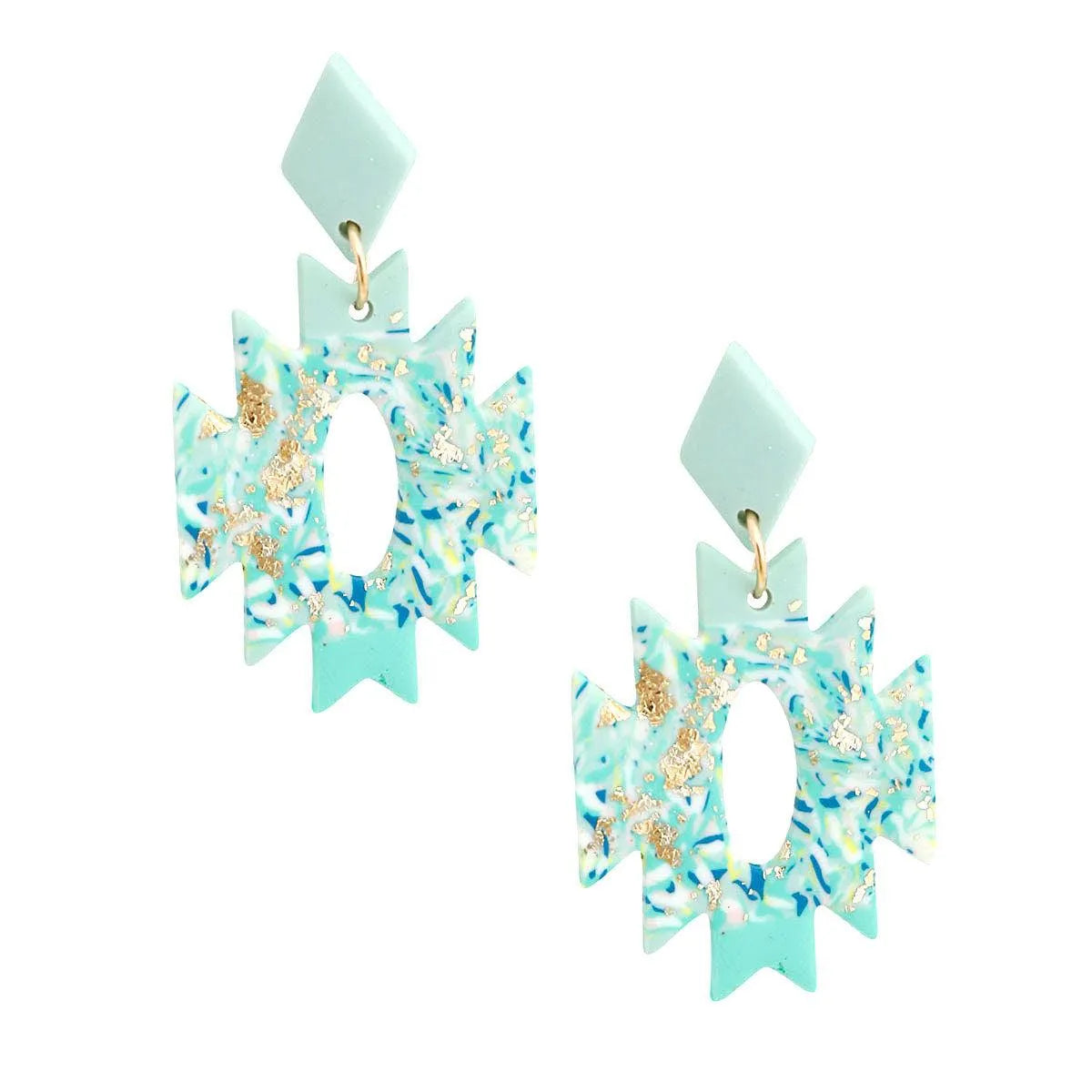 Turn Heads with Exquisite Turquoise Zig-Zag Earrings Jewelry Bubble