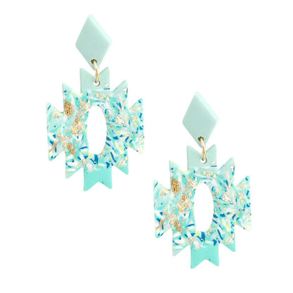 Turn Heads with Exquisite Turquoise Zig-Zag Earrings Jewelry Bubble