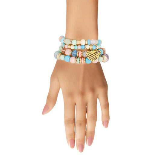 Unleash Love: Get the Ultimate Multicolor Bead Bracelet Set Now! Pinktown