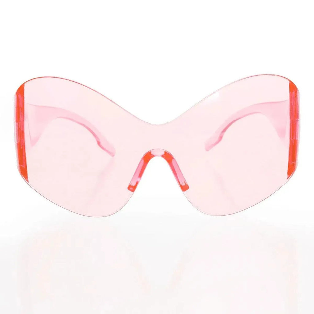Unlock Style: Trendy Pink Mask Butterfly Sunglasses