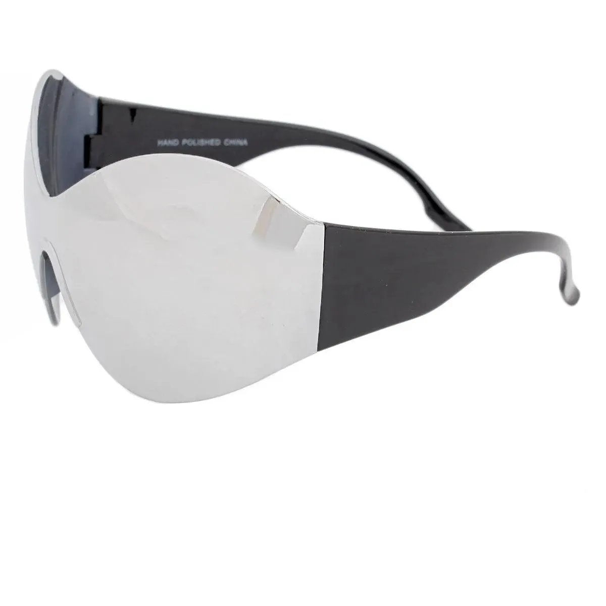 Unlock Style: Trendy Silver Mirrored Mask Butterfly Sunglasses