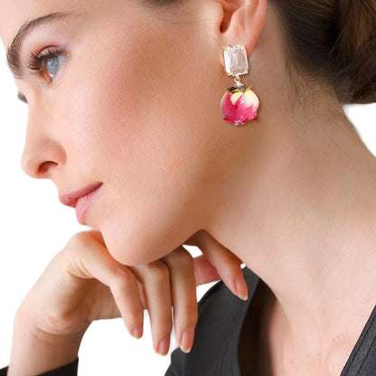 Unveil the Charm: Exclusive Drop Rose Bud Earrings Awaiting You Jewelry Bubble