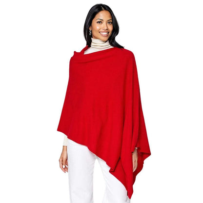 Upgrade your wardrobe with our Chic Red Scarf Poncho Wrap Jewelry Bubble