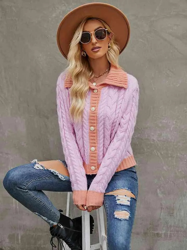 Versatile Long Sleeve Cardigan: Women's Style Staple Jewelry Bubble