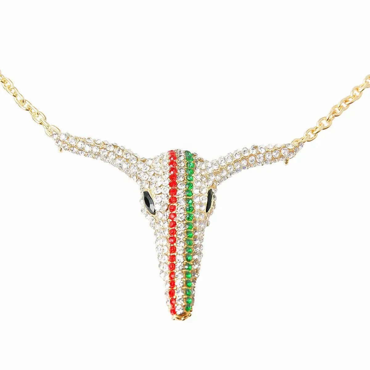 Western Chic: Steer Head Necklace Ladies Fashion Jewelry