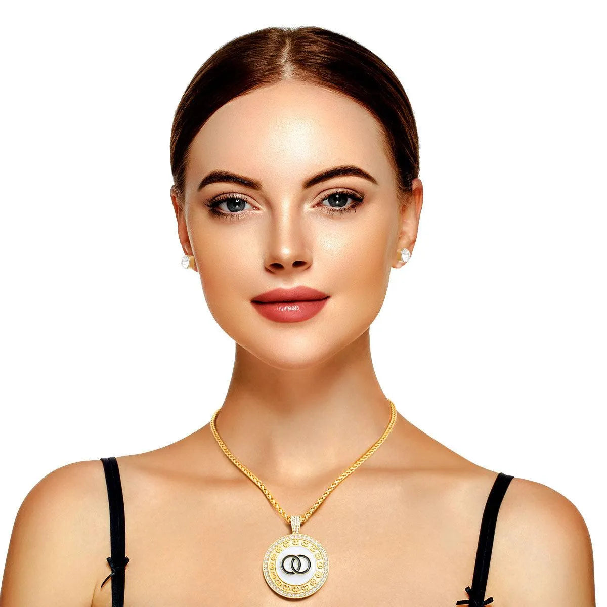 Women's Gold Elegant Infinity Necklaces Pendant Set: Express Timeless Connection Jewelry Bubble