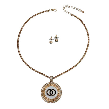 Women's Gold Elegant Infinity Necklaces Pendant Set: Express Timeless Connection Jewelry Bubble