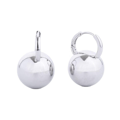 Accessorize in Style: Small White Gold Ball-Huggie-Hoop Earrings for All