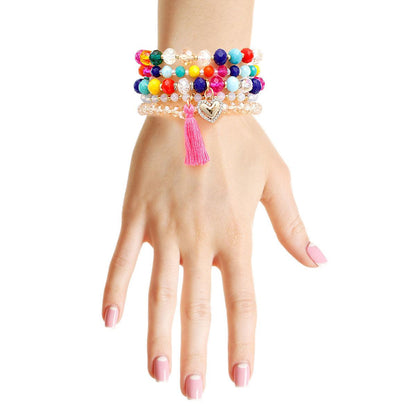 Add a Pop of Color to Your Outfit with Beaded Stretch Bracelets