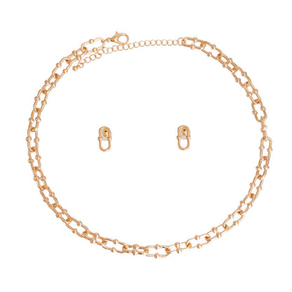 Anchor Chain Gold-Tone Earrings and Necklace: Your Fabulous Duo