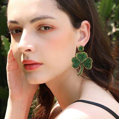 Beaded Leaf Dangle Earrings: Steal the Show for St Patrick's Day