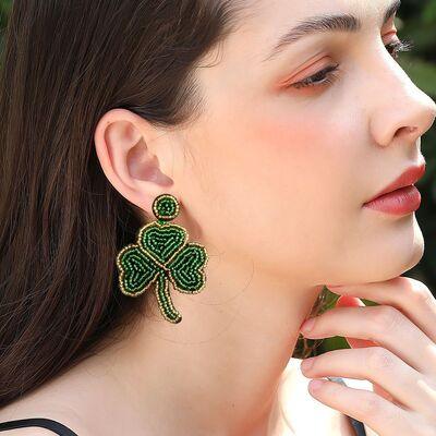Beaded Leaf Dangle Earrings: Steal the Show for St Patrick's Day