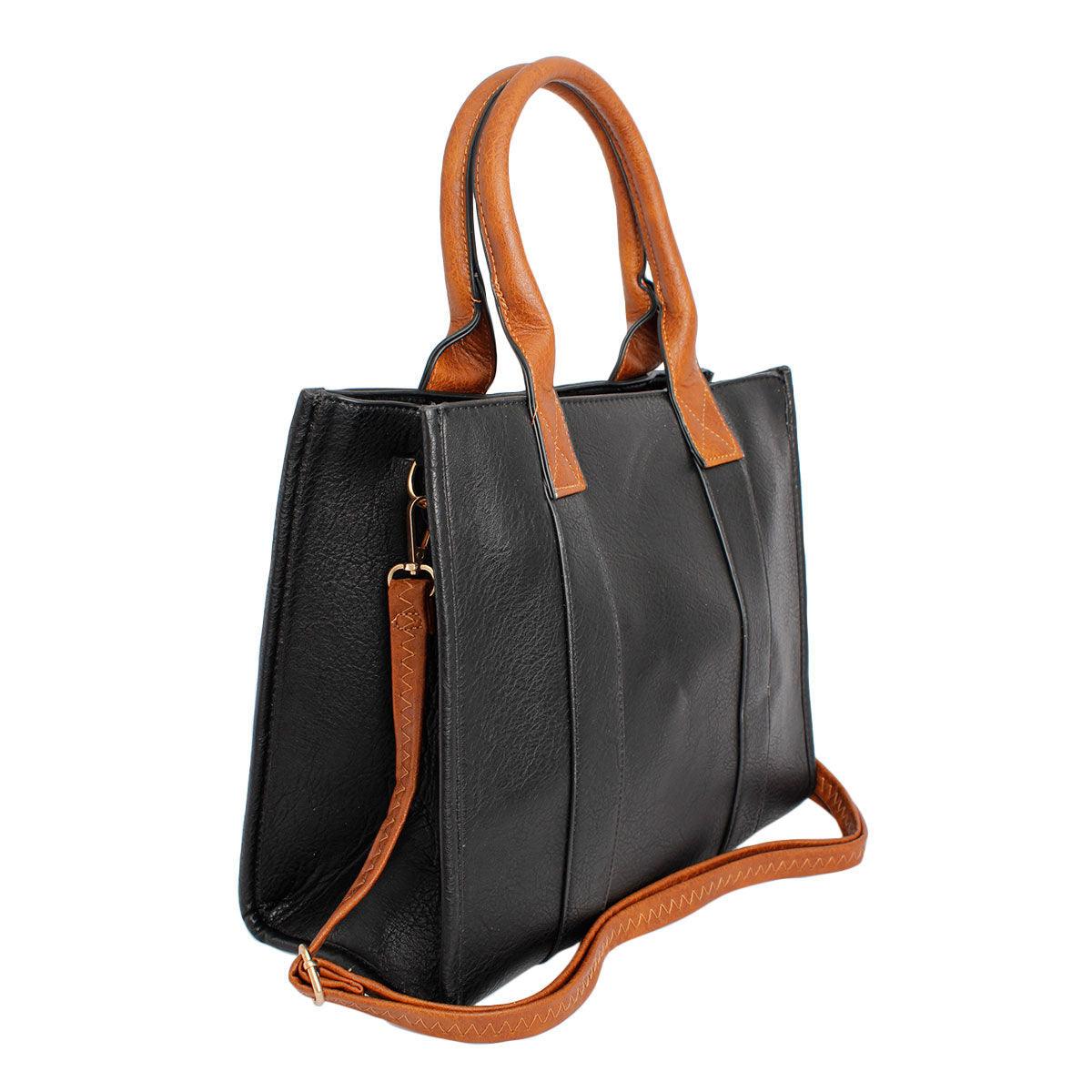 Black Satchel Handbag with Wristlet: Your Perfect Fashion Accessory