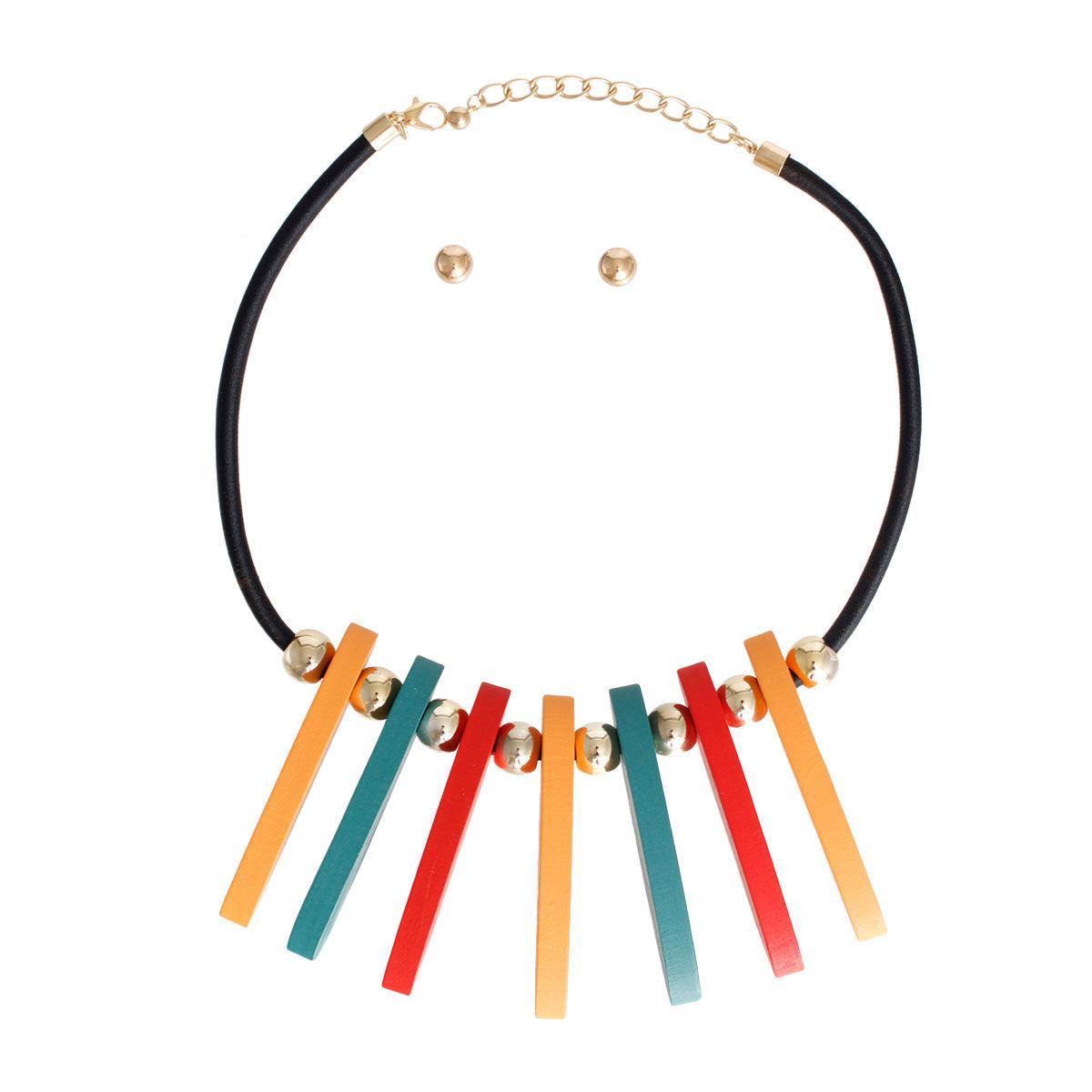 Bohemian Wood Beaded Necklace: Make a Multicolor Statement