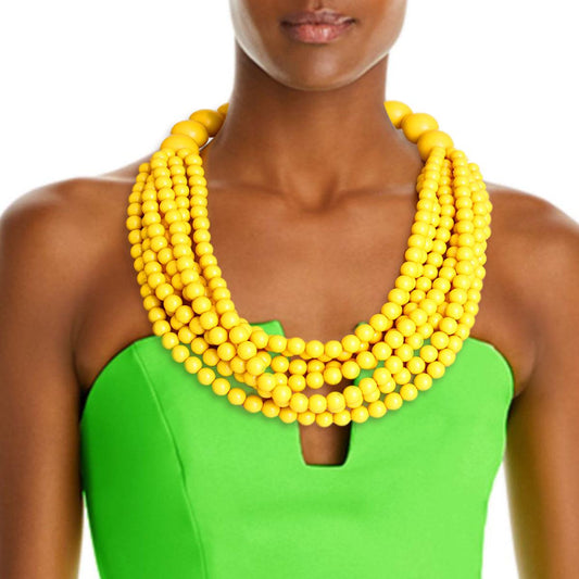 Buy Stylish Yellow Beaded Necklace & Earrings Set for Women: Discover the Joy