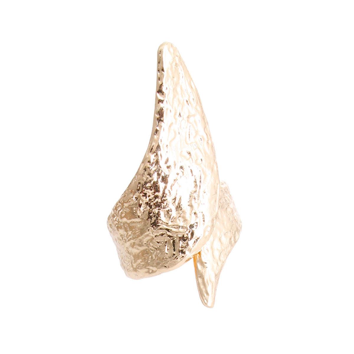 Bypass Hinge Cuff Bracelet: Hammered Gold Fashion Jewelry