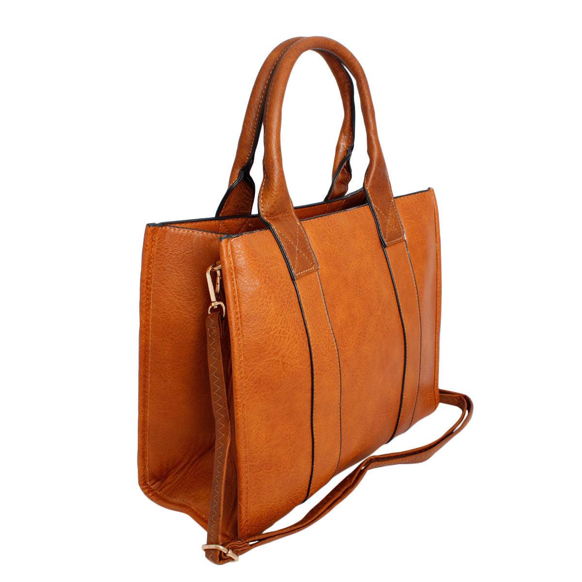 Camel Satchel Handbag with Wristlet: Your Perfect Fashion Accessory