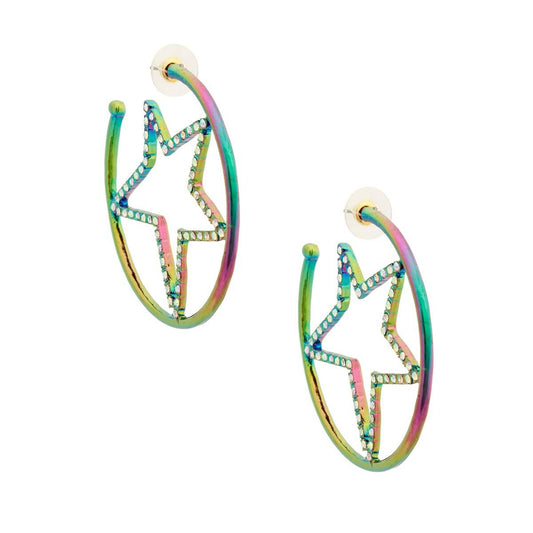 Carnival Star Hoop Earrings Dazzle Your Fashion Style